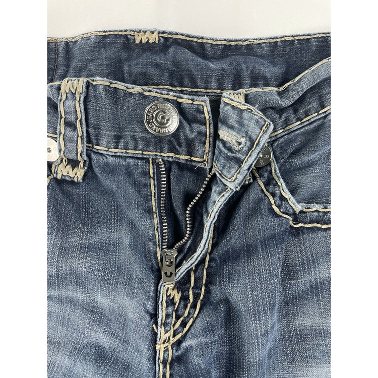 Men Vintage True Religion Super T Rope Stitch Flap Pocket Straight Jeans Size 29