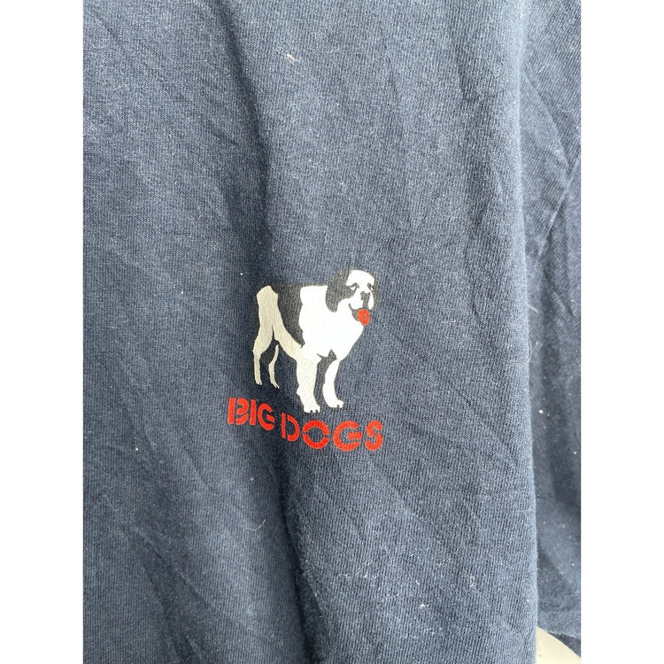 Men’s Vintage Big Dogs Navy Blue ‘Fishing At The Crack Of Dawn’ T Shirt Sz L