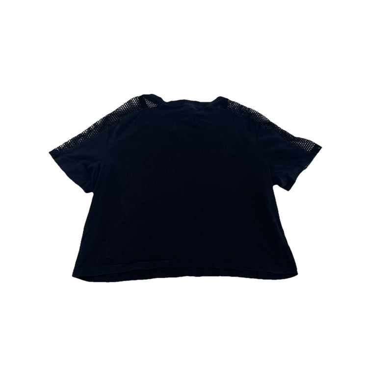Womens Victoria’s Secret PINK Black Mesh Sleeve T Shirt Size Medium