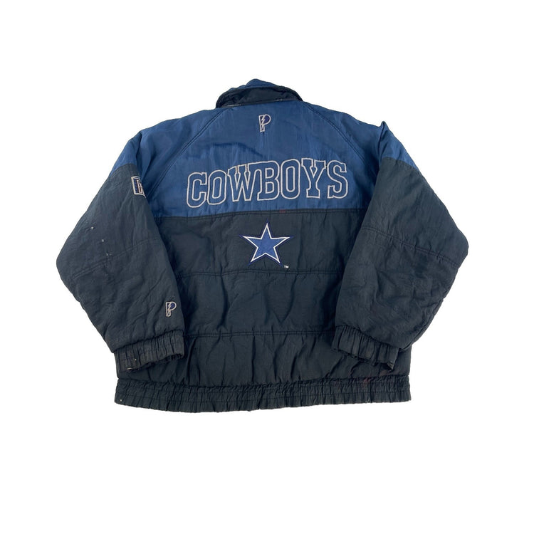 Mens Vintage Dallas Cowboys Pro Player Puffer Jacket Size XL Flawed