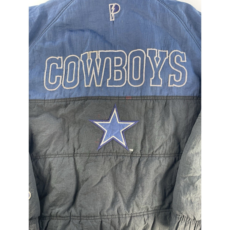 Mens Vintage Dallas Cowboys Pro Player Puffer Jacket Size XL Flawed