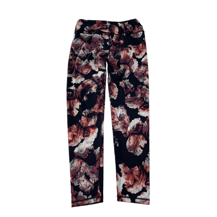 Womens Victroria Sport Black & Pink Floral Print Leggings Size Large