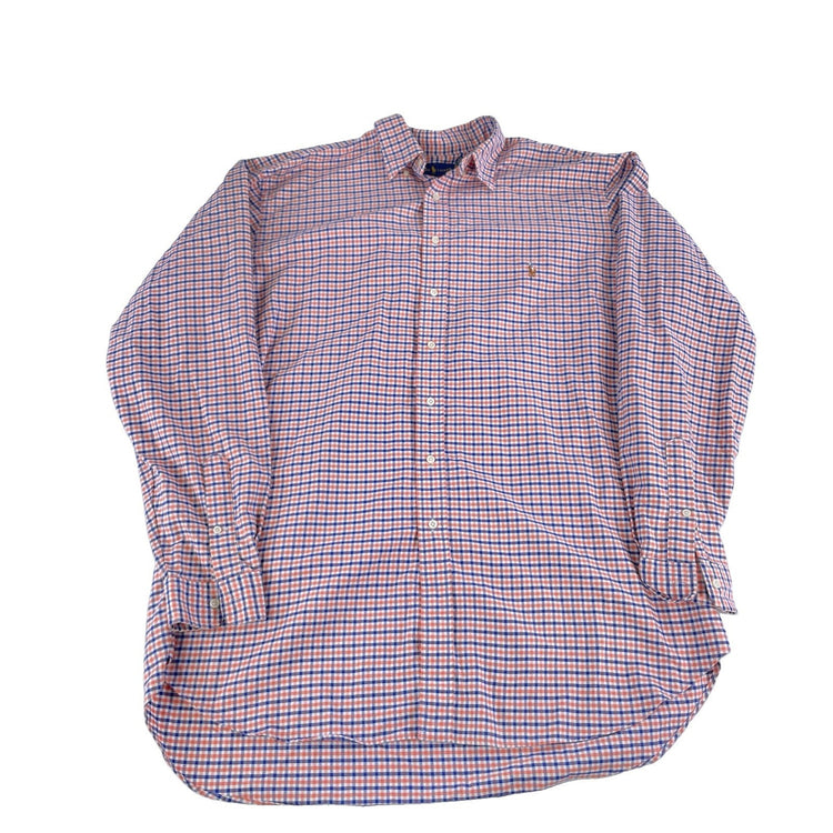Mens Ralph Lauren Classic Fit Multicolor Plaid Button-Up Shirt Size 2XLT