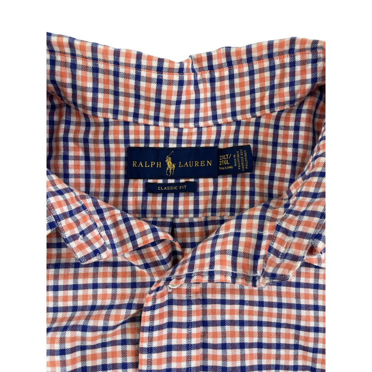 Mens Ralph Lauren Classic Fit Multicolor Plaid Button-Up Shirt Size 2XLT