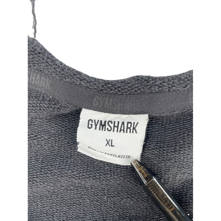 Mens Gymshark Washed Black Raw Edge Distressed Lifting Club Cut Off Shirt SizeXL