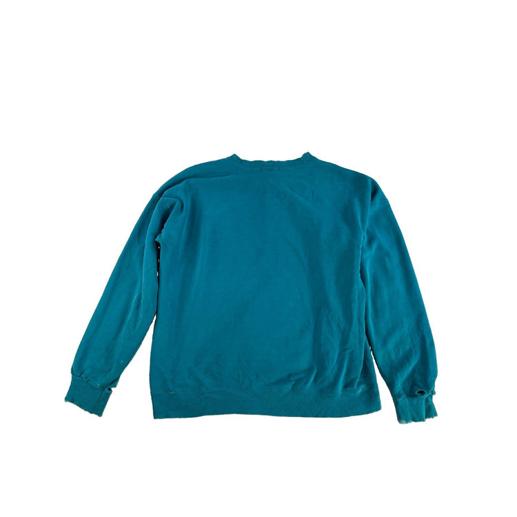 Mens Vintage 90s Polo Ralph Lauren Crewneck Sweatshirt XL Teal Thrashed