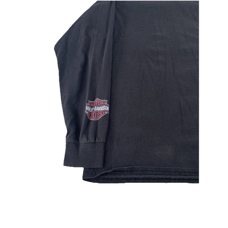 Mens Harley Davidson Mancuso Houston TX Black Long Sleeve T Shirt Size XL