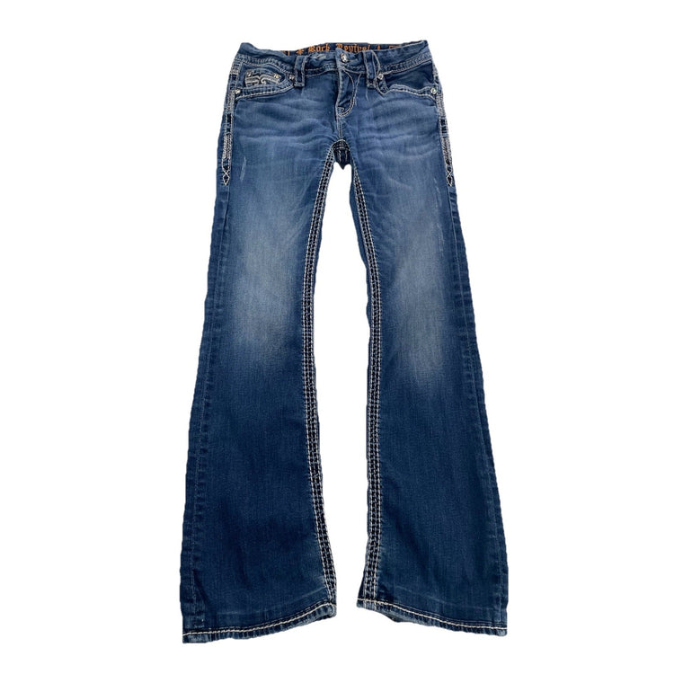 Women’s Men’s Rock Revival Marie | Easy Bootcut Blue Jeans Size 27