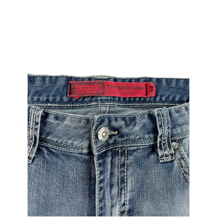 Mens Rock&Roll Double Barrel Straight Leg Lightwash Blue Jeans Sized 34x30