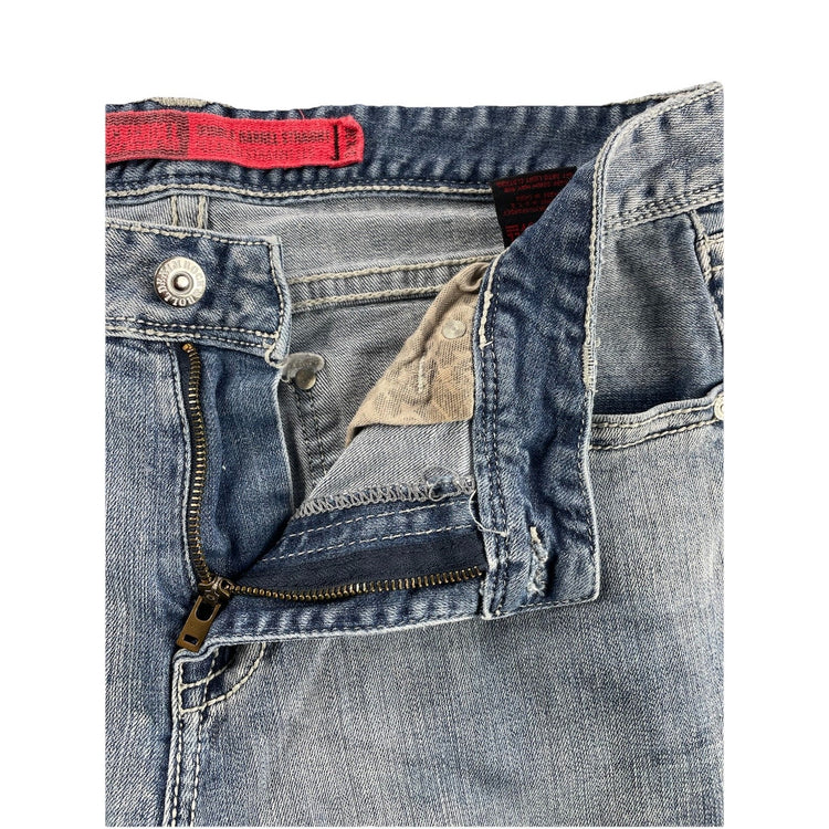 Mens Rock&Roll Double Barrel Straight Leg Lightwash Blue Jeans Sized 34x30