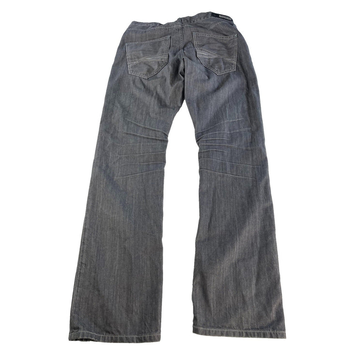 Mens Vintage Y2K Express Jeans Grey Relaxed Bootcut Denim Jeans Size 34x34