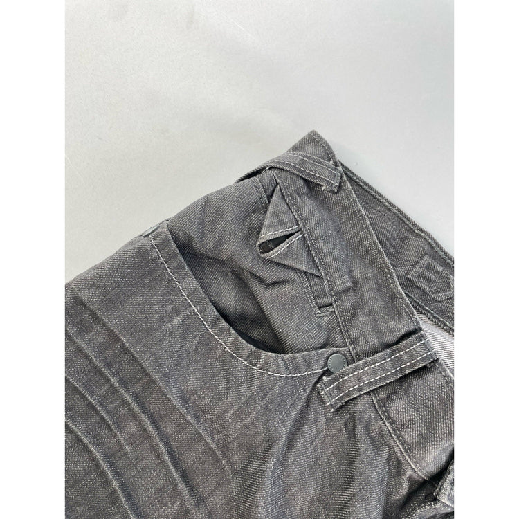Mens Vintage Y2K Express Jeans Grey Relaxed Bootcut Denim Jeans Size 34x34