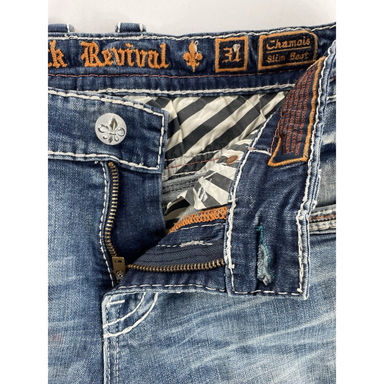 Men’s Rock&Roll Chamois | Slim Bootcut Lightwash Blue Jeans Size 31
