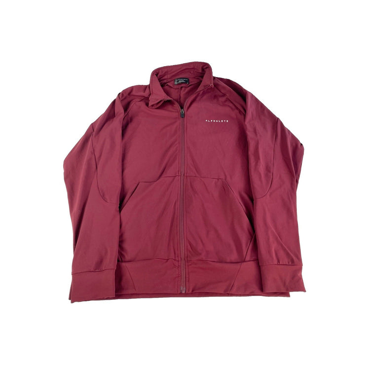 Mens Alphalete Burgundy Maroon Solid Athletic Full Zip Track Jacket Size L