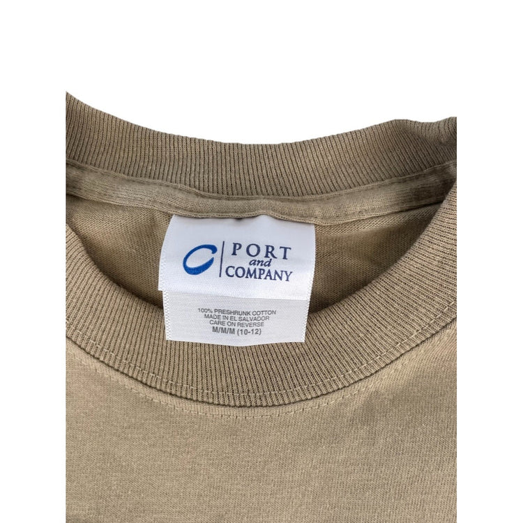 Mens C | Port And Company Light Brown “102.5 Hot Country” Radio T-Shirt Size M