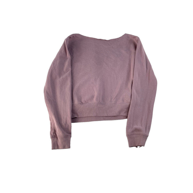 Womens Victoria's Secret PINK Dusty Rose Pullover Sweatshirt Raw Hem Size S