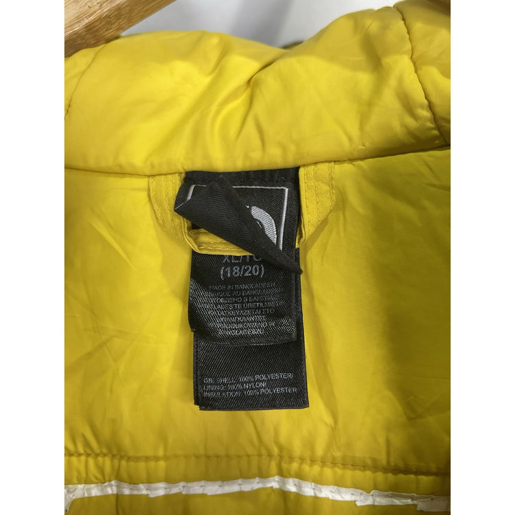 Youth The North Face Yellow Heat-seeker Jacket Insulated Hooded Sz XL (18-20)