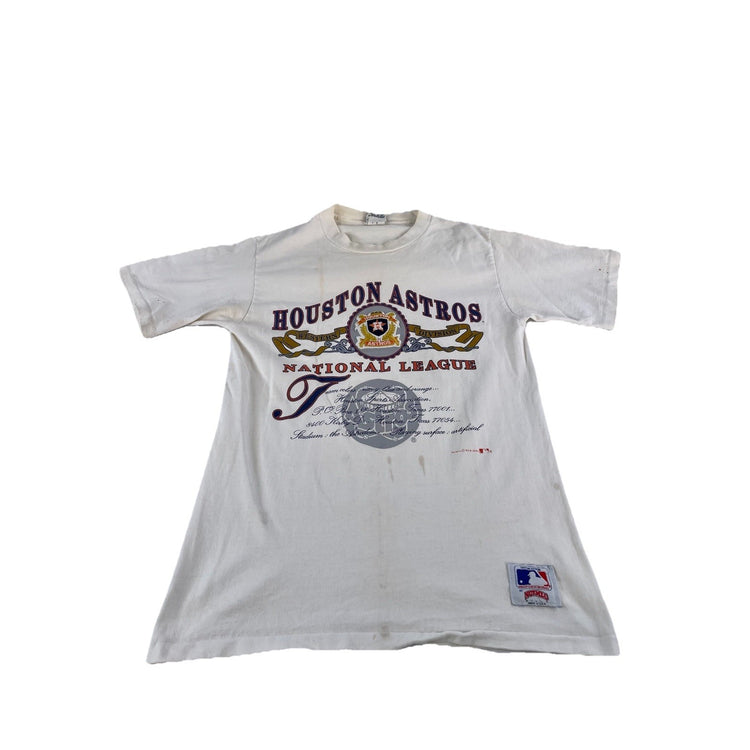 Mens Vintage 1991 Houston Astros MLB Nutmeg Mills Graphic T-Shirt Size L
