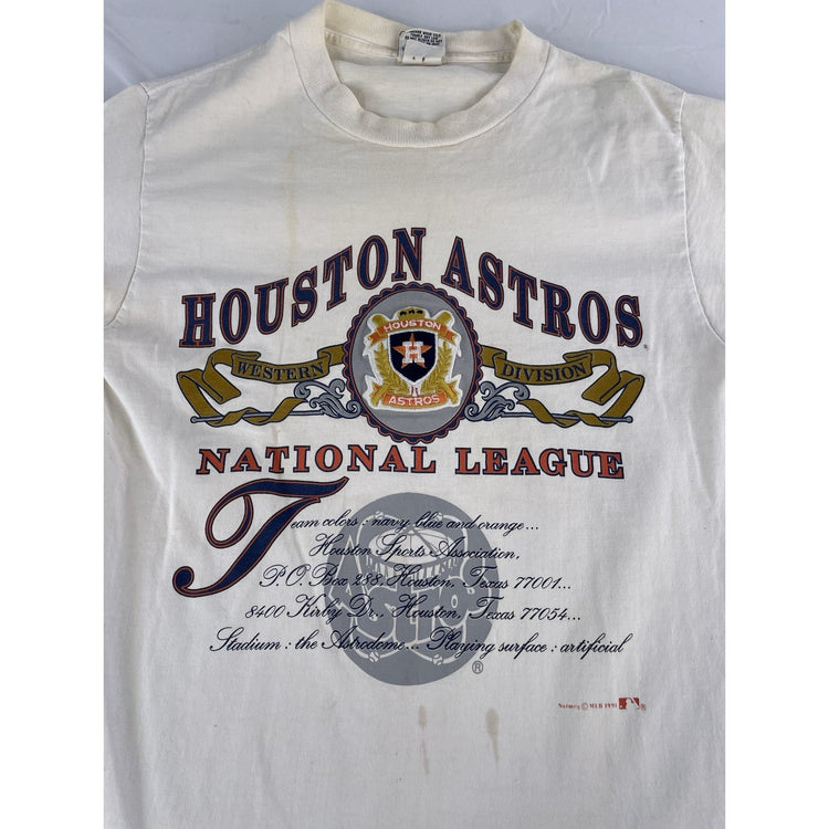 Mens Vintage 1991 Houston Astros MLB Nutmeg Mills Graphic T-Shirt Size L