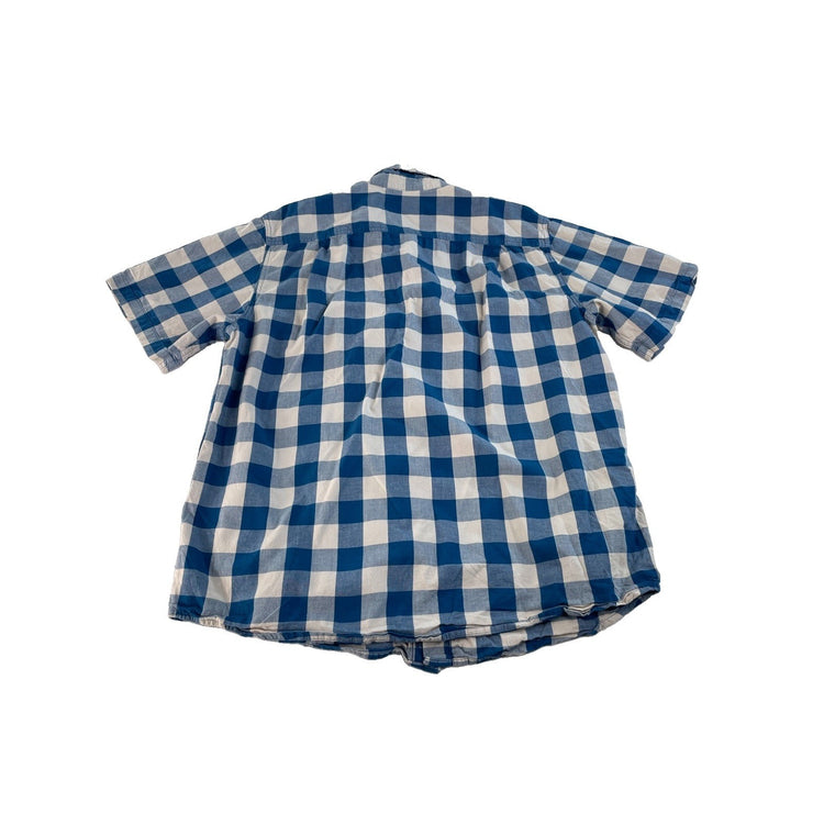 Mens Carhartt Loose Fit Blue & White Plaid ButtonUp Shirt Size L