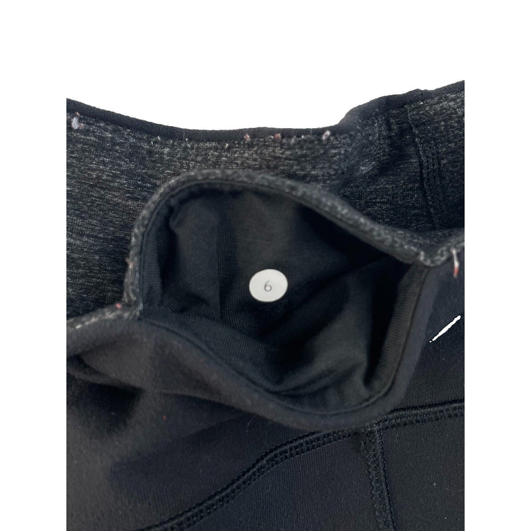 Women's Lululemon Black Ruched Hem Athletic Crop Leggings Size 6