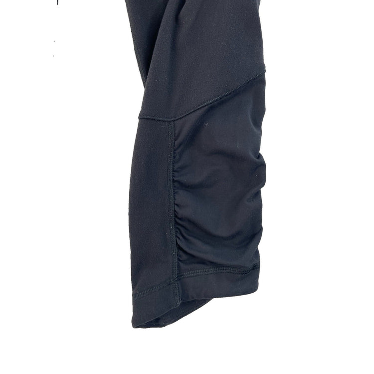 Women's Lululemon Black Ruched Hem Athletic Crop Leggings Size 6