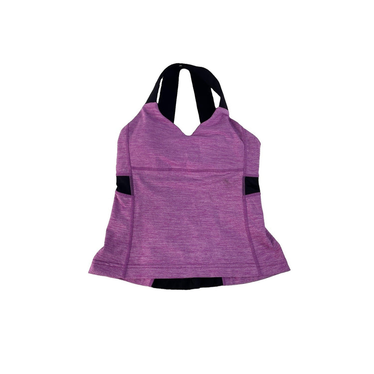 Women's Lululemon Athletic Tank Top Purple Heathered Cross-Back Size 4
