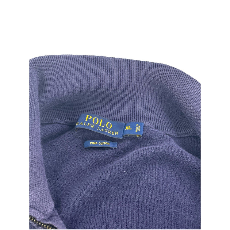 Mens Vintage Polo Ralph Lauren Collard Quarter Zip Sweater Size Xl