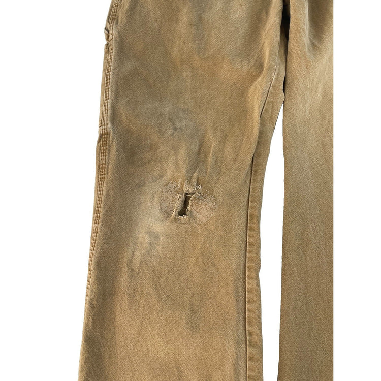 Men's Dickies Canvas Carpenter Work Pants Brown Size 36x30