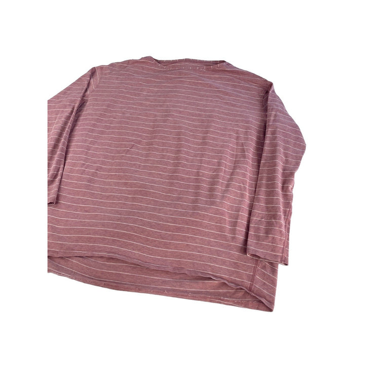 Womens Lululemon Pink Heathered Striped Back In Action Long Sleeve Shirt Size2XL