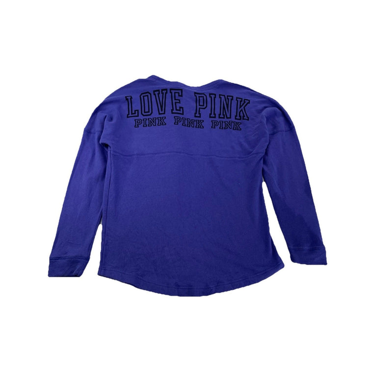 Womens Victoria’s Secret PINK Blue Sweatshirt Size Small