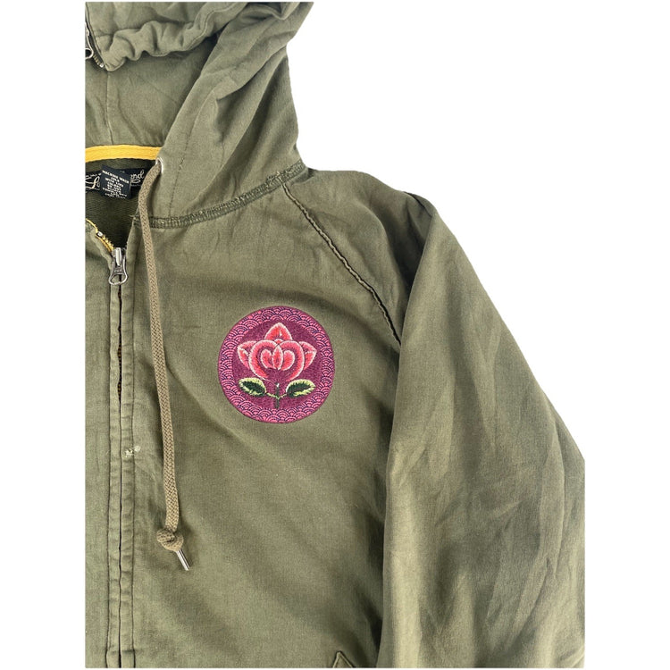 Women’s Lucky Brand “Tokyo57” Dragon Embroidery Zip Up Hoodie Size S