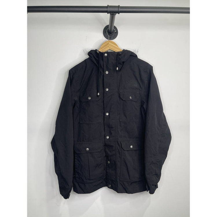 Men’s The North Face Black Hooded Nylon Hooded Windbreaker Sz S