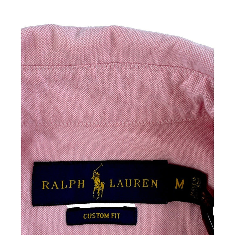 Mens Ralph Lauren Custom Fit Pink ButtonUp Polo Shirt Size M