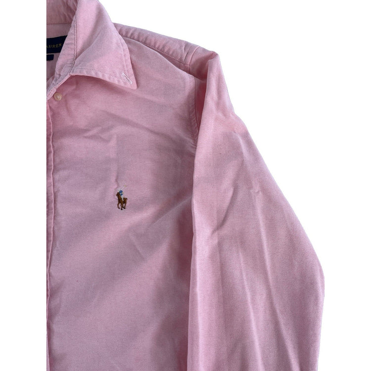 Mens Ralph Lauren Custom Fit Pink ButtonUp Polo Shirt Size M