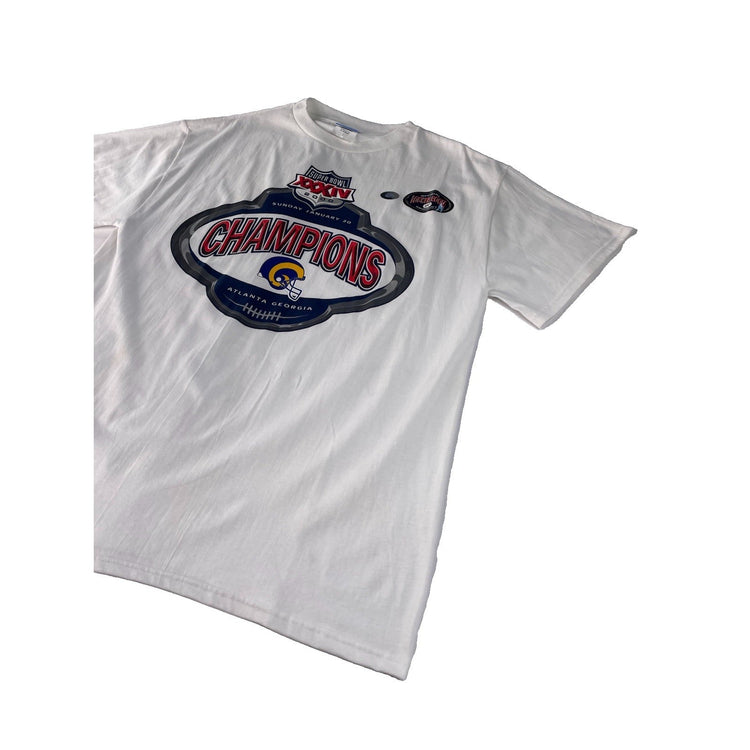 Men Vintage SPL28 St Louis Rams SuperBowl XXXIV Champions Graphic T-Shirt Size L