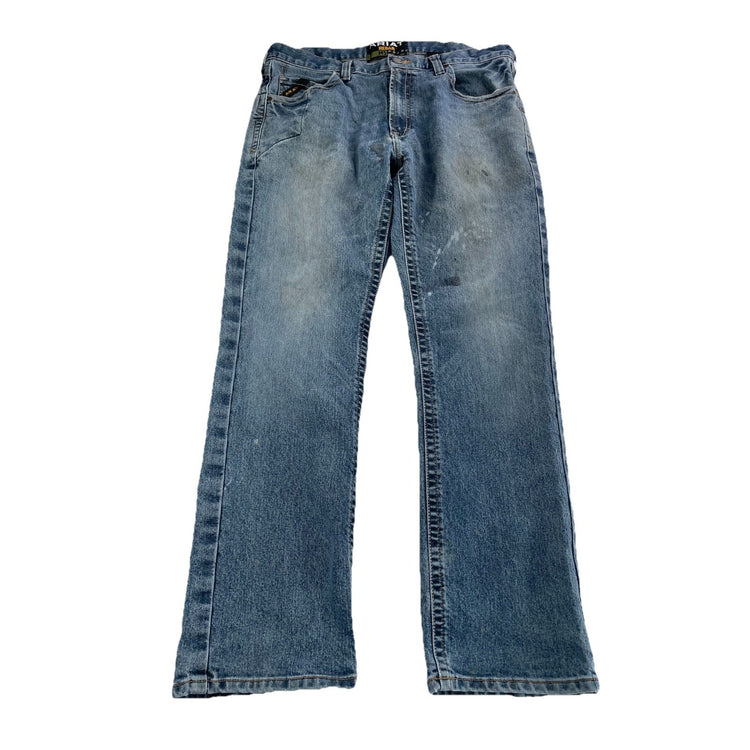 Mens Ariat REBAR M5 Slim Straight, Built To Last, Denim Blue Jeans Size 36x32