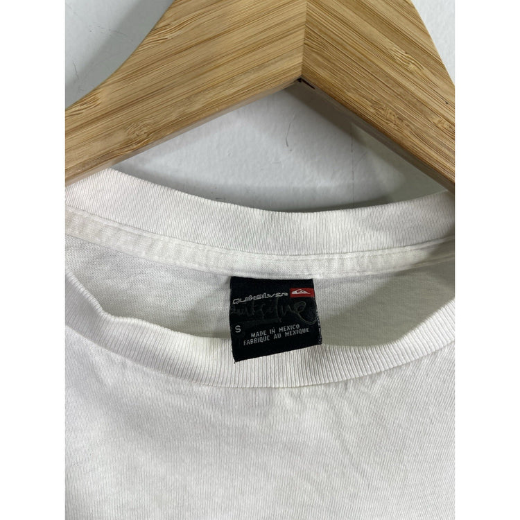 Men’s Vintage White Quiksilver Long-Sleeve Boardriding Company Tee Sz Small