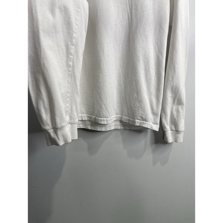 Men’s Vintage White Quiksilver Long-Sleeve Boardriding Company Tee Sz Small