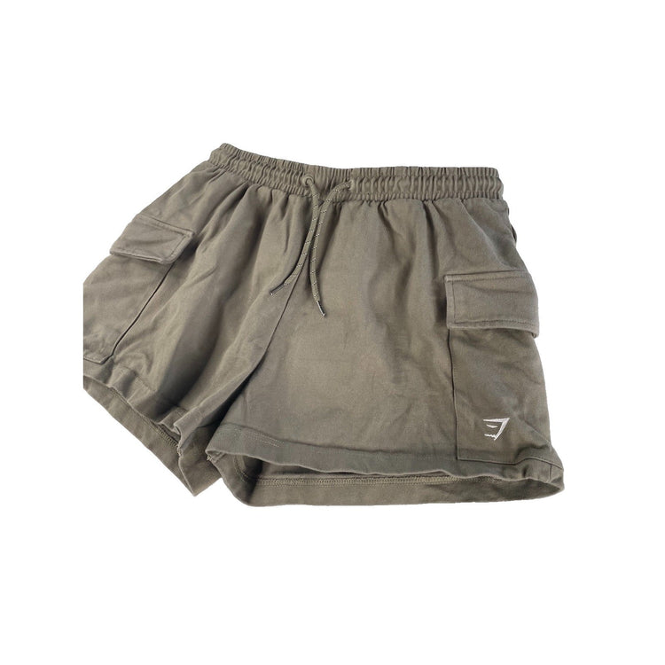 Womens Gymshark Olive Green Fleece French Terry Shorts Size S