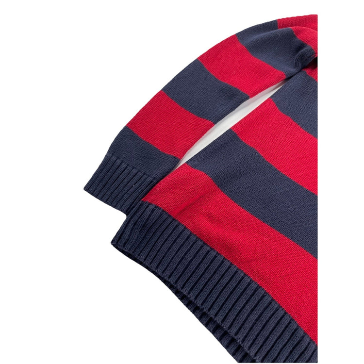 Mens Polo Ralph Lauren Size XL Red & Blue Knitted Quarter Zip