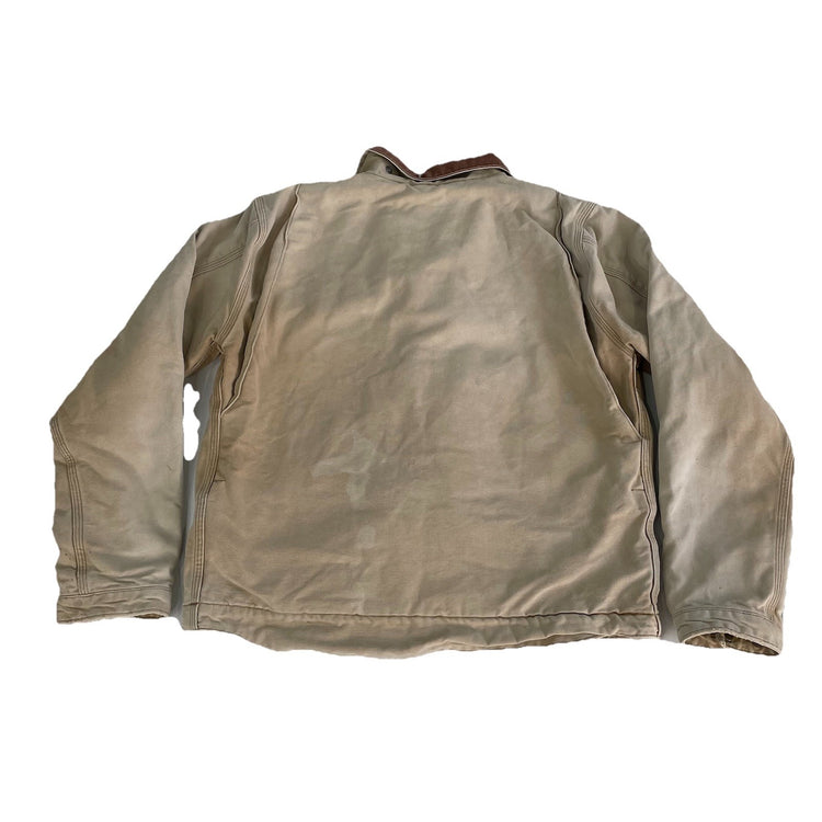 Mens Vintage Carhartt Cream White Blanket Lined Detroit Jacket Size M