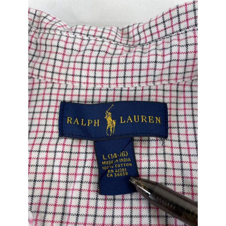 Youth Boys Ralph Lauren Classic Multicolor Longsleeve Shirt Size L