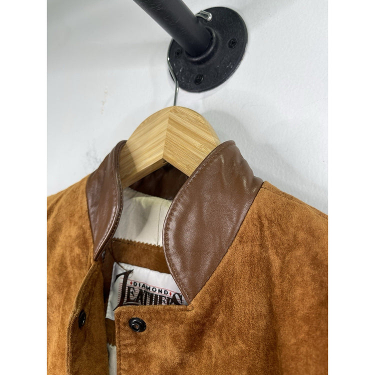 Women’s Vintage Diamond Leathers Brown Lined Fringe Jacket Sz M