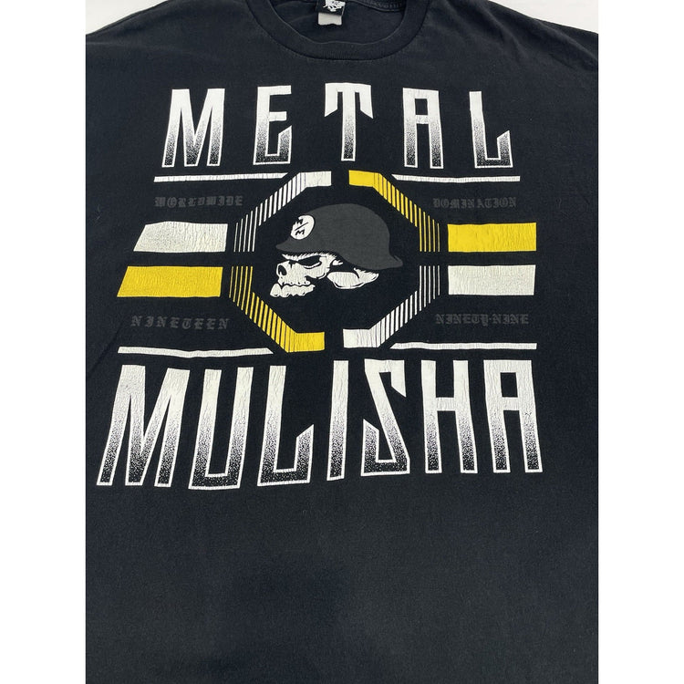 Mens 90s Vintage Metal Mulisha Graphio Black Tee Size Xl