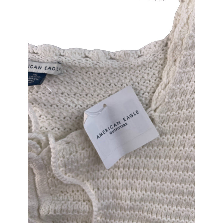 Women's American Eagle White Crochet Tie-Front Dress Size XXL