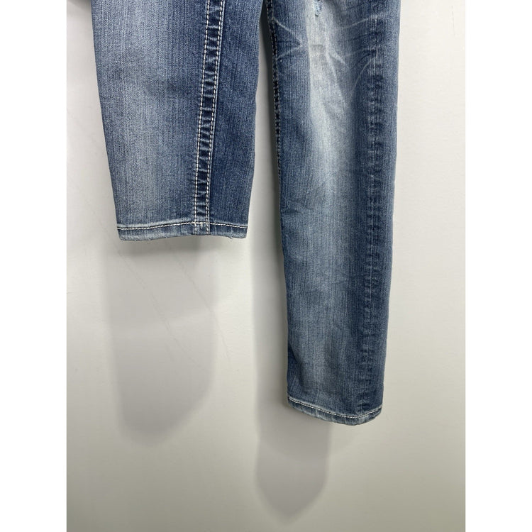 Women’s Y2K Blue Miss Me Jeans Skinny Rhinestone Pockets 30x32