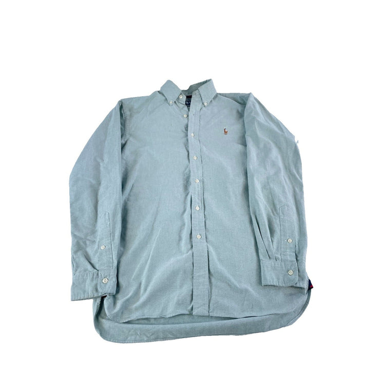 Mens Ralph Lauren Classic Light Lime Green Button-Up Shirt Size Small