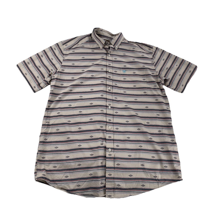 Men Ariat Classic Western |Stripes|Medallion| ButtonUp Shirt Size L