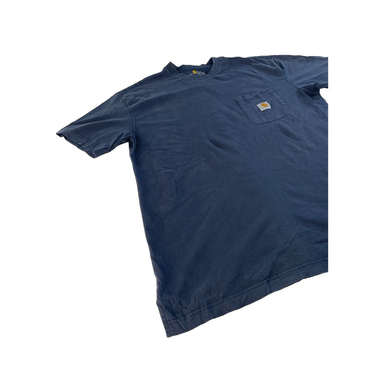 Mens Carhartt Dark Blue Solid Pocket T-Shirt Size L